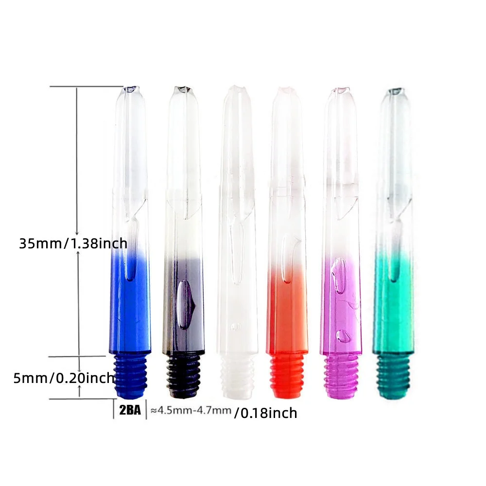 Fox Smiling 12pcs 2BA 35mm Darts Shafts Nylon Dart Shaft For Professional Darts Plastic Dart Shafts Accessories 5 Colors