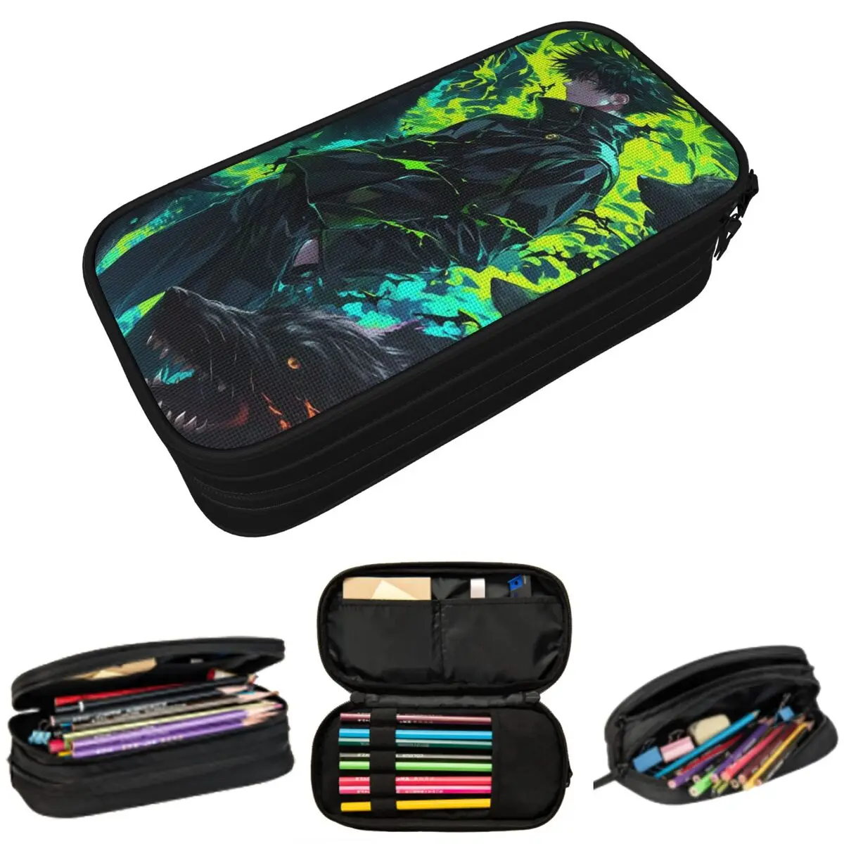 

Jujutsu Kaisen Anime Gojo Satoru Wolf Pencil Case for Students Gifts Pen Box Pencil Bag Stationery Supplies Pen Holder Bag
