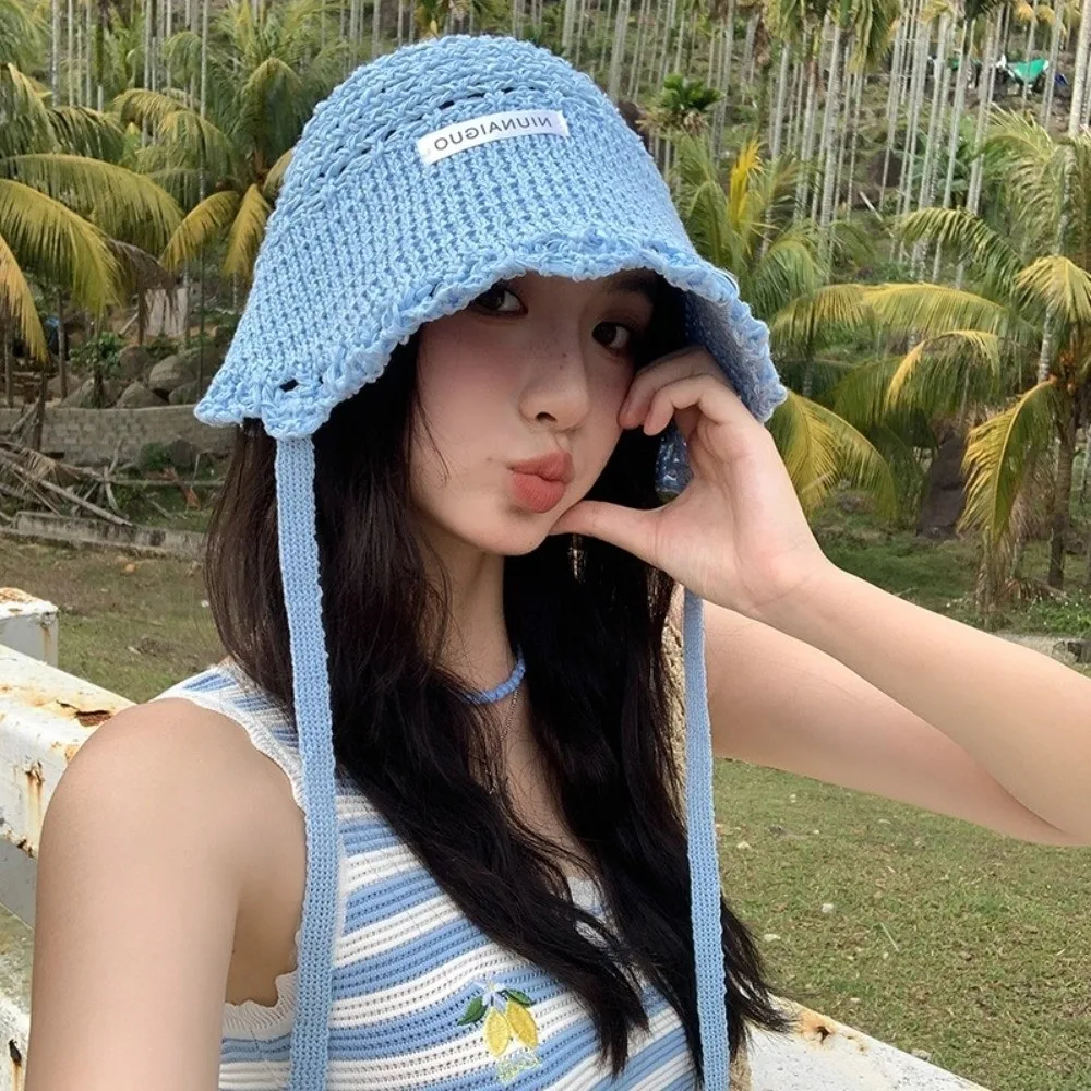 Hollowed Out Sun Protection Basin Hat Single-Layer Soft Breathable Fisherman's Hat Adjustable Headband Light Breathable