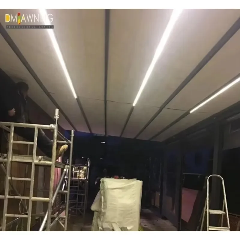 Custom Aluminum Retractable PVC Pergola Canopy,retractable Roof Awning Pergola Hotels Modern Aluminum Front Door Awning view 3