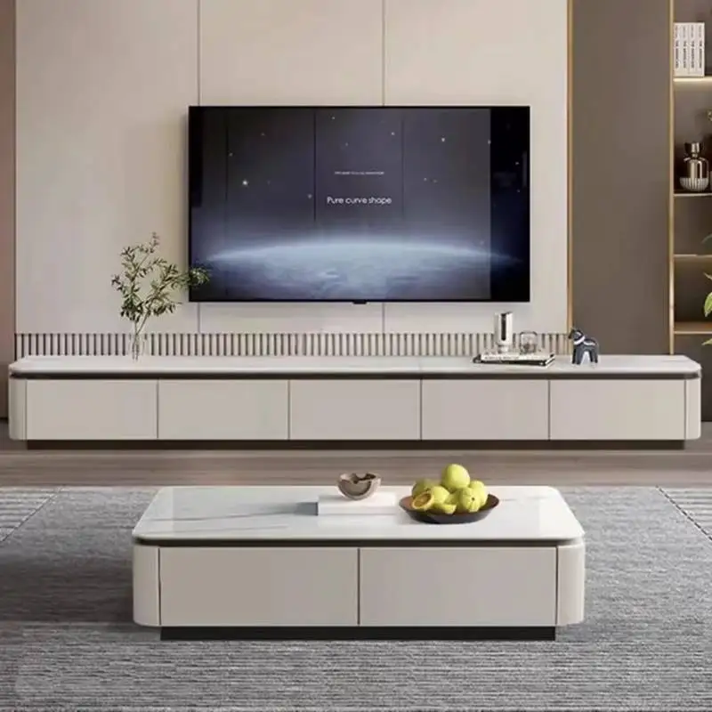 

Wooden Beige Tv Cabinet Decoration Drawers Slim Long Designer Tv Stands Luxury Space Saving Mueble Televisor Furniture For Home