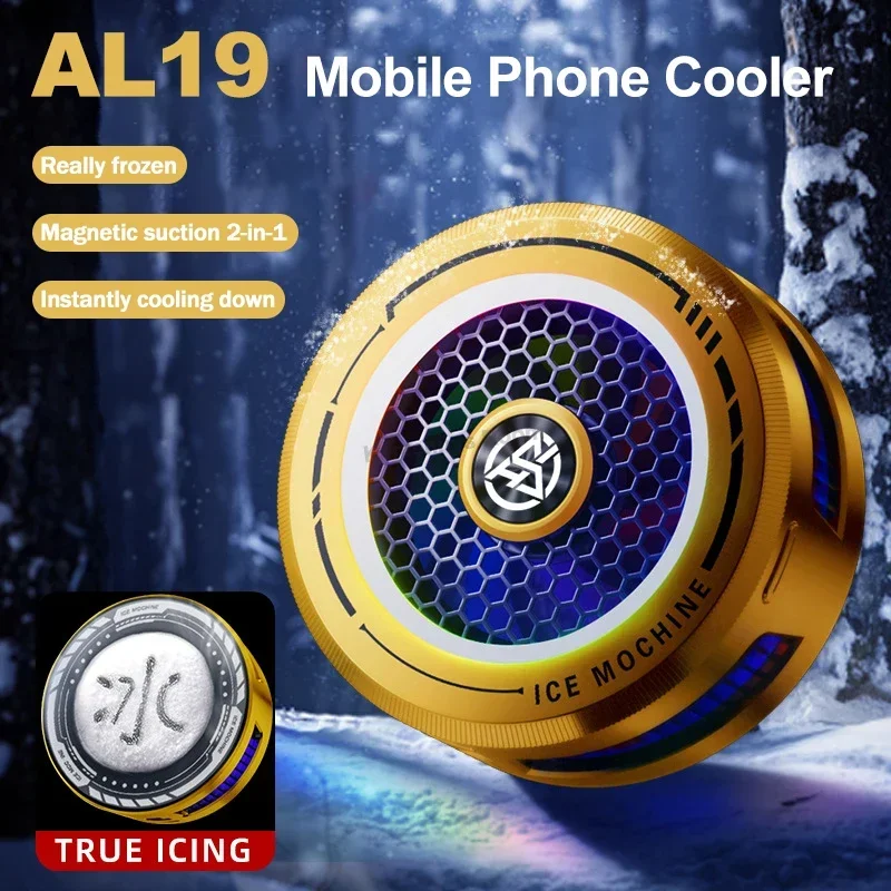 AL19pro Frozen Mobile Phone PUBG Cooler Semiconductor Cooling Fan Radiator Magnetic Back-clip Cool Heat Sink for IPhone Android