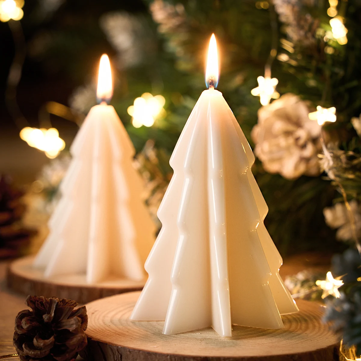 DIY Weihnachtsbaum Kerze Silikonform handgemachte Duftkerze Seife Epoxidharz Gipsform 3D Weihnachten Handwerk Geschenk Ornamente Dezember
