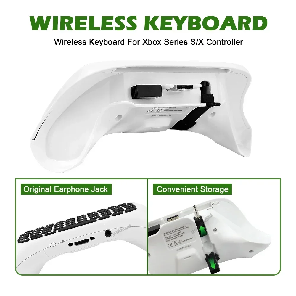 For Xbox Series S/X/One/One S X Wireless Chatpad Gaming Keypad Controller Keyboard With USB Receiver With 3.5mm Audio Jack - view 5