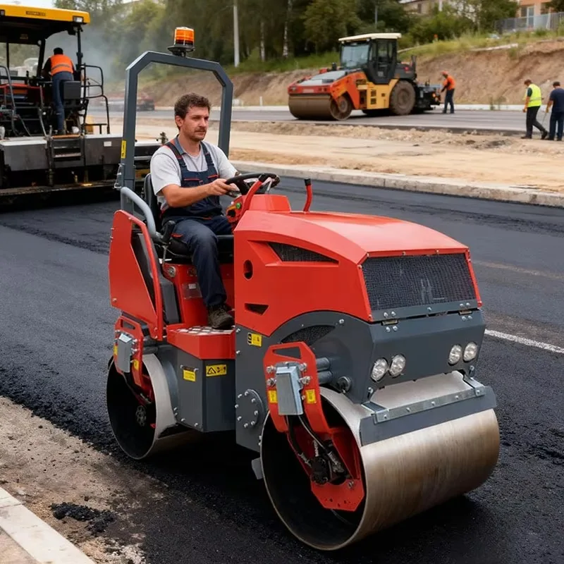 2 Ton Diesel Walk Behind Roller Road Roller Compactor Hydraulic Asphalt Paving Machine for Highway Construction Projects Use
