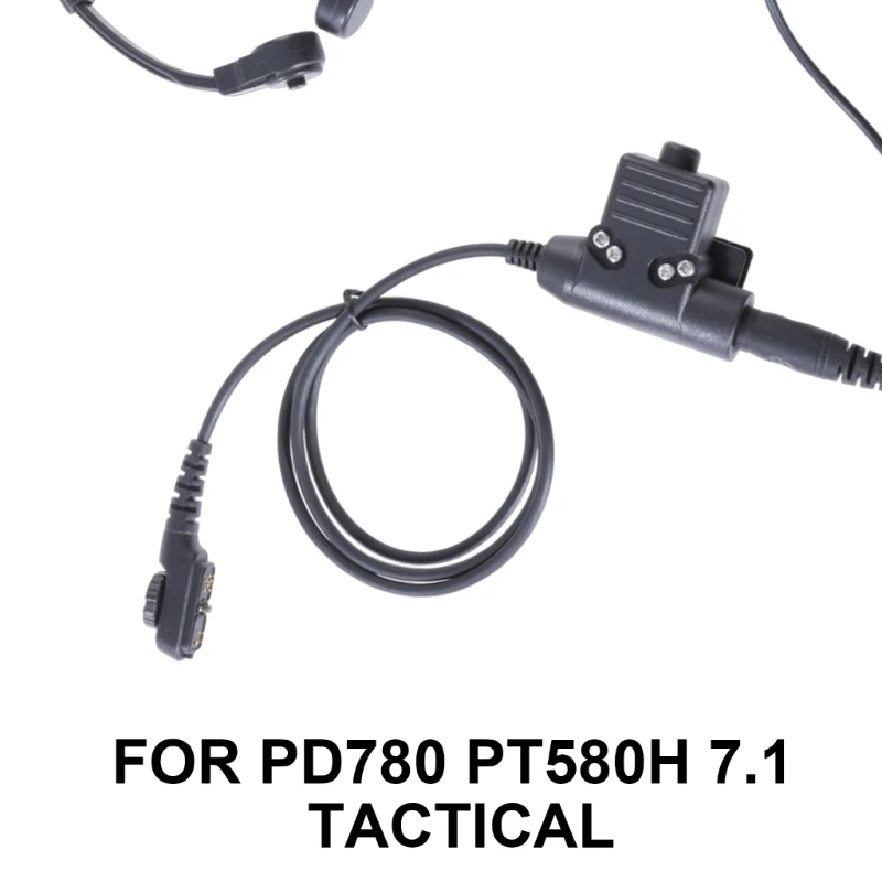 Throat Controlled PTT Microphones Earphone Air Tube Headsets For PD780 PT580H D5QC