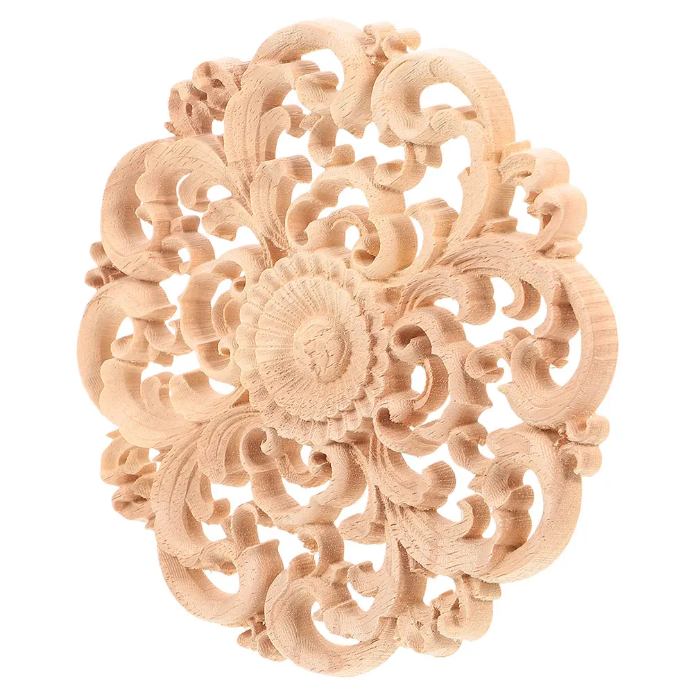 

Ornament Wood Carving Decoration Home Decorative Applique Onlays Vintage Carved