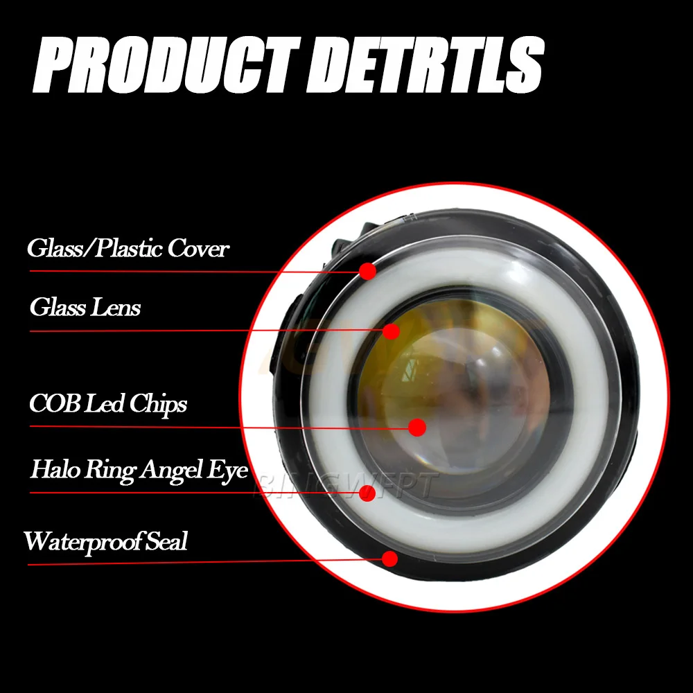 تصفيف السيارة الجبهة الملاك العين أضواء الضباب مصباح لنيسان تيدا 2007 2008 2009 2010 2011 2012 LED عدسة الضباب مصباح قيادة DRL 12 فولت H11