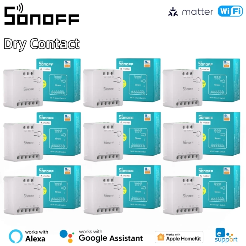 

SONOFF MINI-D Dry Contact WiFi Smart Switch Matter Compatible AC/DC Input ESP32 Chip Smart Scene Group Control via eWeLink