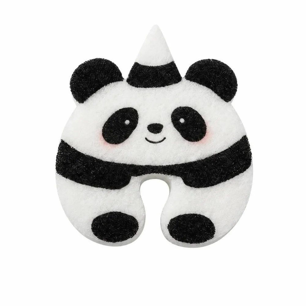 Panda/Tiger/Pig Shapes U-Shaped Groove Sponge Absorbent Space-saving Pot Scrubber Sponge Quick-dry Non-scratch