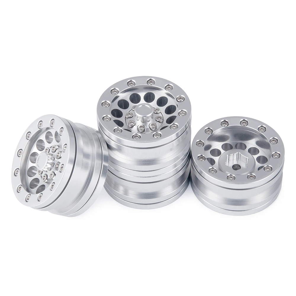 MIBIDAO Metal Alloy 1.9 inch Beadlock Wheel Rims Hubs 28mm for Axial SCX10 D90 CC01 1/10 RC Crawler Car Model Parts