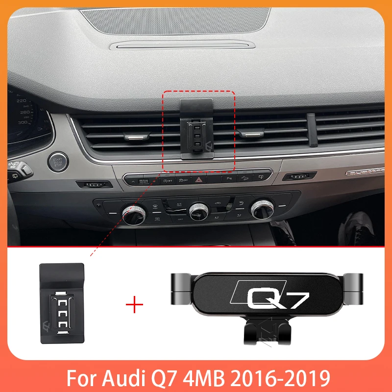 Phone Holde Car For Audi Q7 4M 2016 2017 2018 2019 Mobile Support Special Fixed Bracket GPS Base Mount Stand Interior Accessorie