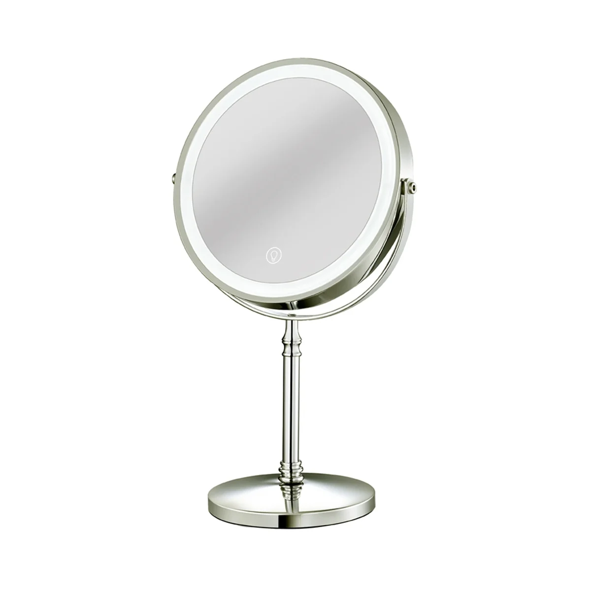 10X LED Mirror Rechargeable Make Up Mirror with 3 Colors, Brightness Adjustable Magnification Cosmetic Mirror 2 Side-B