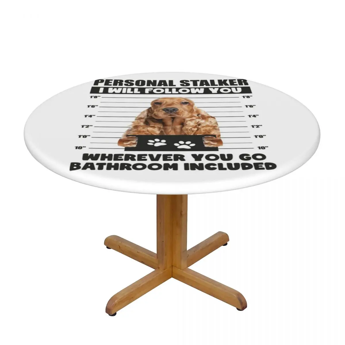 Funny English Cocker Spaniel Puppy Sayings Waterproof Round Tablecloth Oilproof Table Cloth Kitchen Events Dining Table Cover