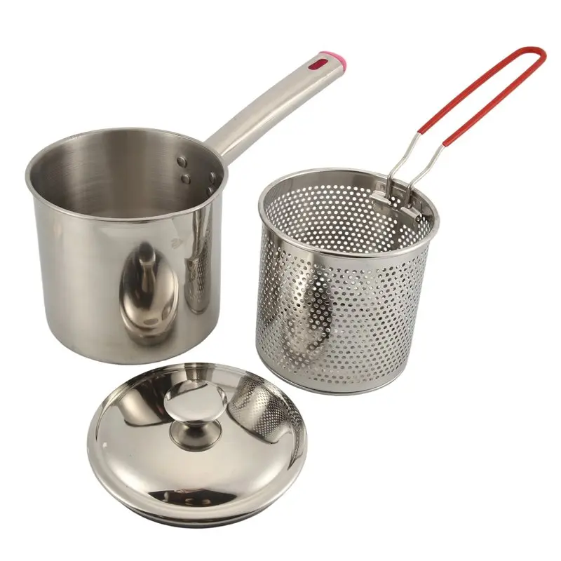 M12K-1 Set Cooking Pot For Home Multipurpose Stainless Steel Basketswear-Resistant Pan,Deep Fryer