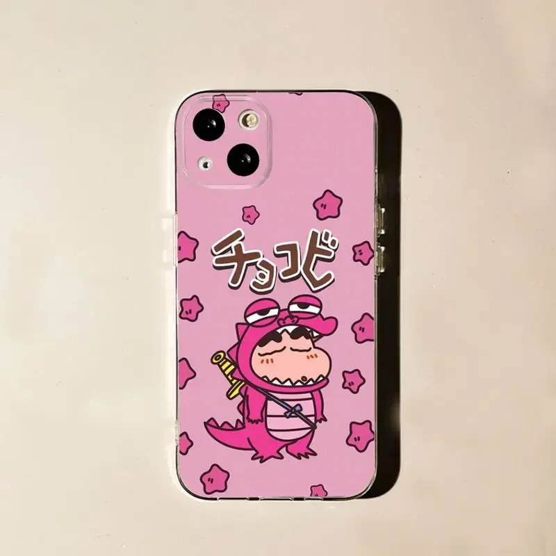 C-Crayon S-Shinchan Phone Case For iPhone 11 12 Mini 13 14 15 Pro XS Max X 8 7 6s Plus 5 SE XR Transparent Shell