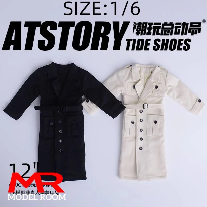 ATstory 1/6 مقياس سترة واقية الذكور البريطانية معطف طويل الملابس نموذج صالح 12 ''3Atoys الجندي عمل الشكل دمى الجسم