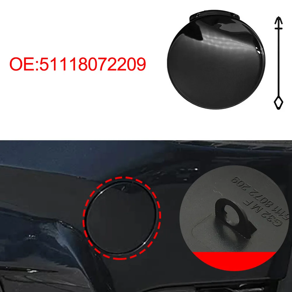 Trailer Hook Tow Cover 51118072209 For BMW 6 Series For GT G32 M Sport 2018-2020 Front Bumper Insert Black Unpainted Plastic Car