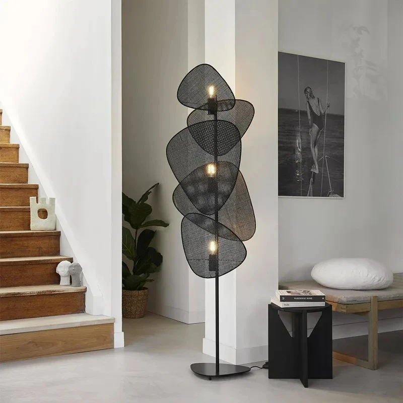 

Handmade bedroom living room decorative rattan floor lamp