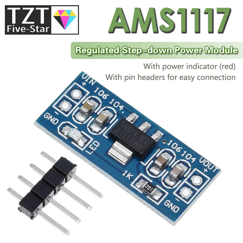 1PCS AMS1117 1.2V 1.5V 1.8V 2.5V 3.3V 5V power supply module AMS1117-5.0V power module AMS1117-3.3V For diy kit