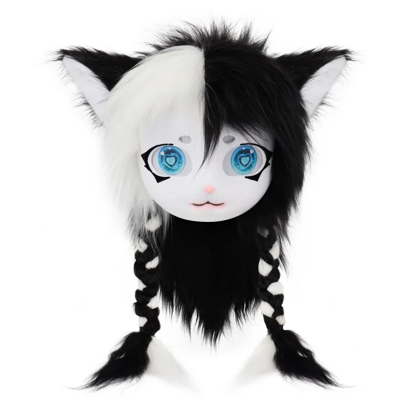 Beast Clothing Finished Beast Head Headgear Cute Braided Doll Cat Ears cos Plush Beast Head