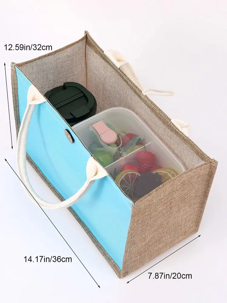 Bolsa tote masculina de lona espessada de cor sólida simples com fivela bolsa de deslocamento diário de grande capacidade