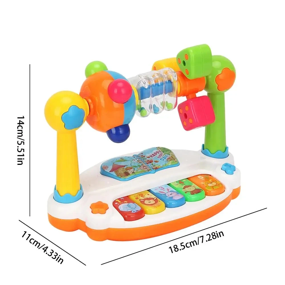 Baby Piano Toys Infant Electronic Rotating Music Piano Keyboard With Light Sound Music Instrument Toddlers Early Educational Toy