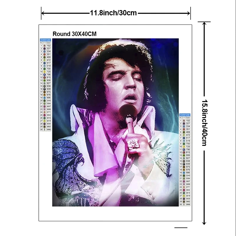 2024 Nowy zestaw do malowania diamentów 5D DIY Elvis Presley Diamond Embroidery Color Oil Painting handmade DIY Mosaic art home decor