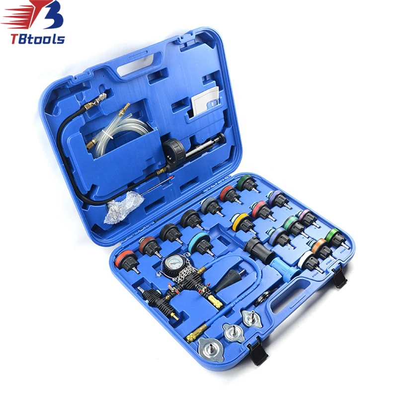 TBTOOLS Car Auto 28PCS Master Cooling Radiator Pressure Tester with Vacuum Purge and Refull Kit Repair Maintenance Tools TB135