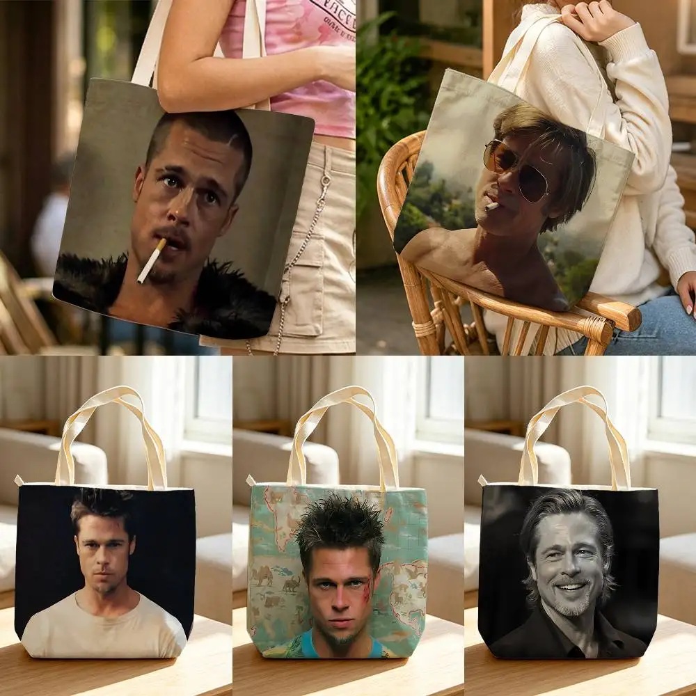 B-Bradley-Pitt Fight Filme Design  Waterproof Lined Canvas bags suitable for going to class, shopping, gifts, and commuting