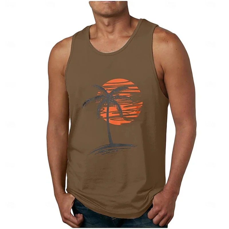 Men's Summer Sports Tank Tops 3D Print Setting Sun Graphic Casual Comfortable Sleeveless Vest Fashion Fitness Gym Men Tank Tops image 5