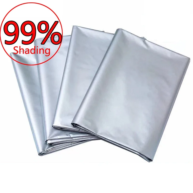 Punch Free 99% Shading Curtain Window Sunshade Curtain Sunshade Cloth Heat Insulation Shades Double Sided Silver Anti-UV Curtain