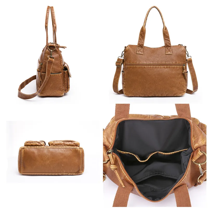 Alta qualidade de design de couro macio bolsas femininas vintage bolsa senhora grande capacidade tote moda ombro mensageiro saco crossbody