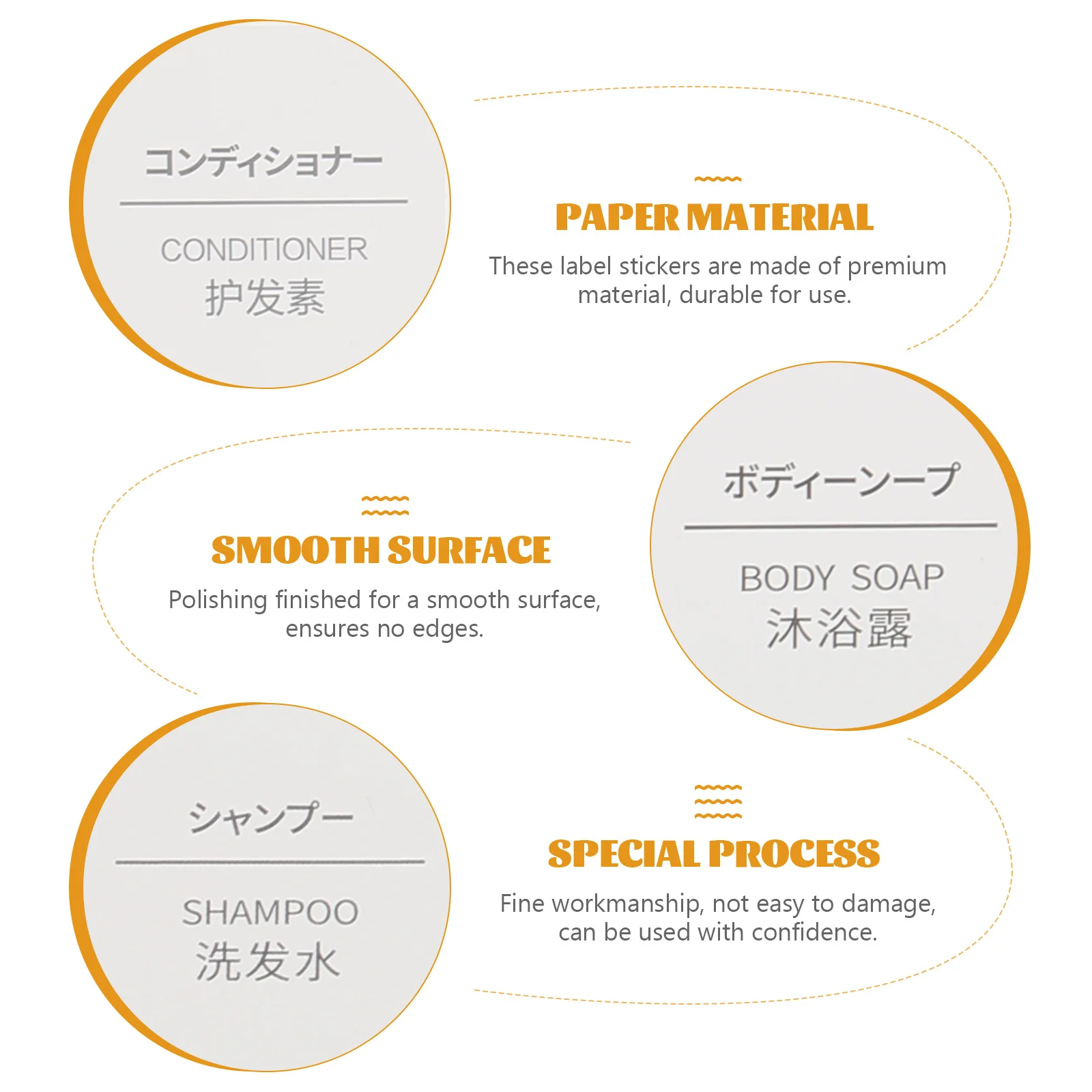 

50 Sheets Water Dispensing Bottle Label Labels for Jars Shampoo Conditioner Waterproof Sticker Bottles