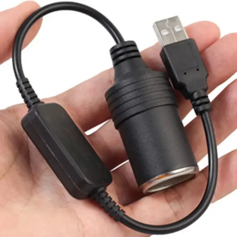 Car Cigarette Lighter Female Socket Adapter Wired 5V USB To 12V Male To Cigarette  Lighter Female Converter Plug Auto Accessories