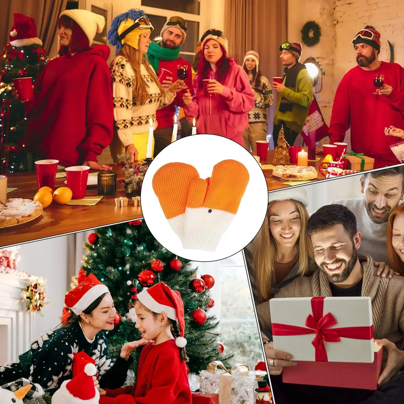 

Warm Gloves Soft Warm Lining Mittens Winter Animal Gloves For Girl Friend Sport Skiing Men Women Parent Outdoor