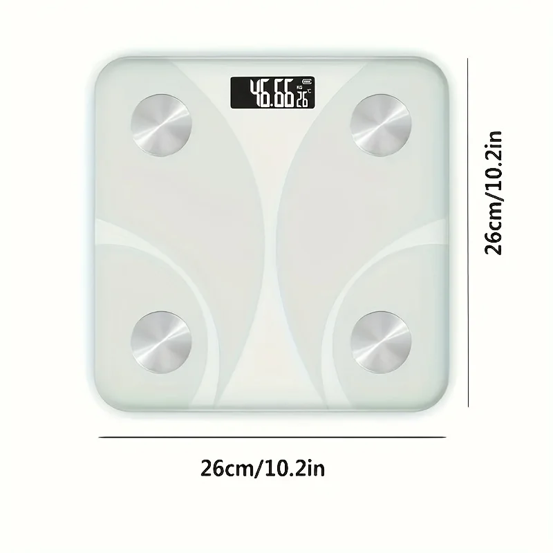 1pc Smart body composition scale with LED display and smartphone application - precise measurement of weight and fat