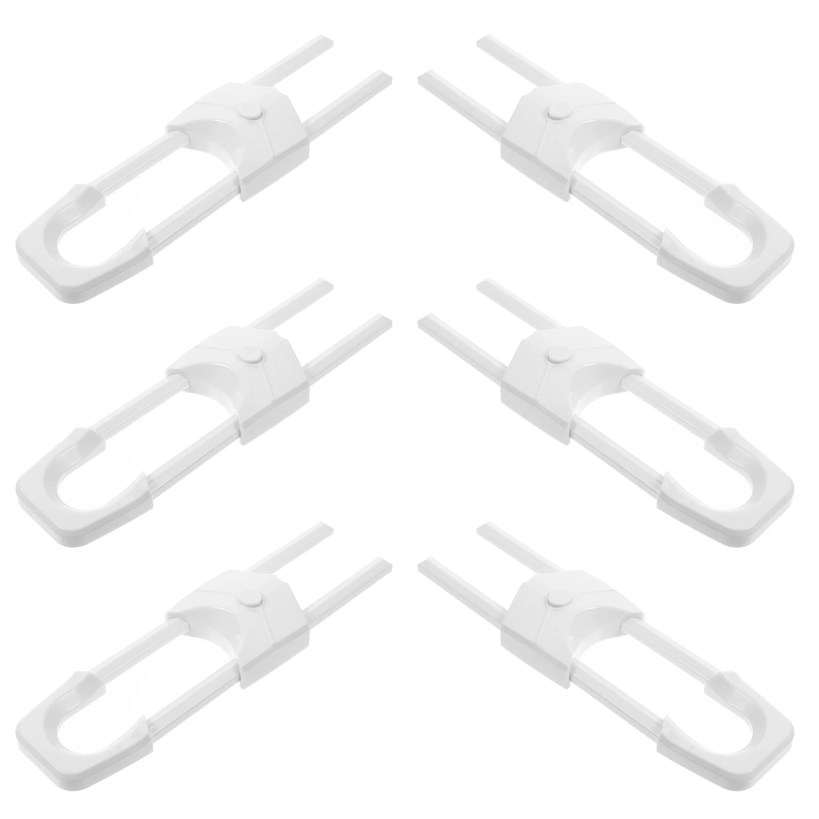 6 قطعة أقفال أمان الطفل خزانة المزالج حريزعلى الأطفال البلاستيك U شكل أقفال الأبواب للأدراج الثلاجة سهلة التركيب لا ضرر