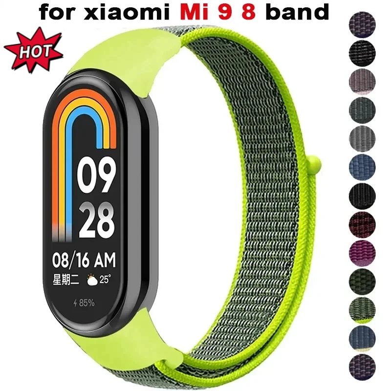 

For Xiaomi Mi Band 9 8 Strap 8 Nylon Ring for NFC Smartwatch Wristband Miband 8 Band Replacement Sport Breathable