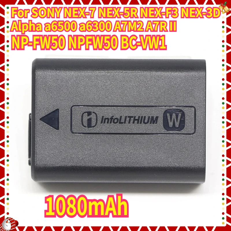 

NP-FW50 NPFW50 Battery For SONY NEX-7 NEX-5R NEX-F3 NEX-3D Alpha a6500 a6300 A7M2 A7R II 1080mAh Camere BC-VW1 Charger