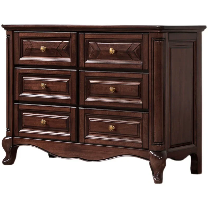 

American-style full-solid large six-chest cabinet, vertical cabinet, small apartment, living room by the wall, bedroom storage