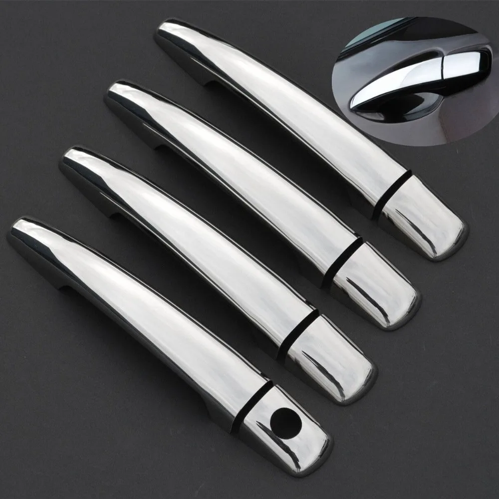 FOR FIAT SCUDO 2007-2017 CHROME EXTERIOR SIDE DOOR HANDLE COVERS TRIM SET MOLDING CAPS