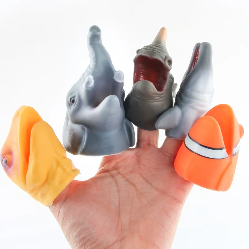 Mini Animal Hand Puppet Toy Set para crianças, Divertido golfinho elefante presente educativo, Storytelling Finger Animal, Engraçado