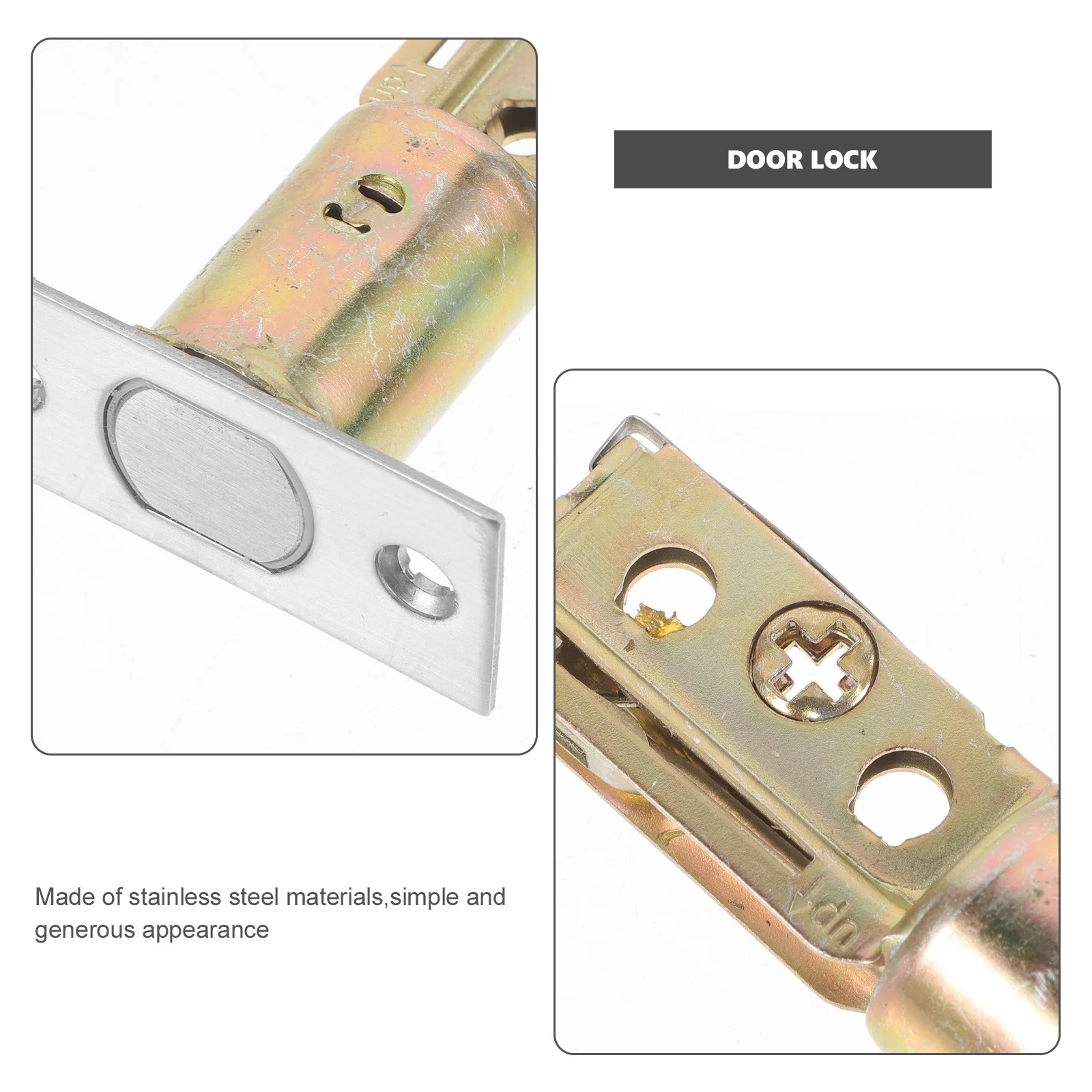 Fechadura de porta tubular invisível, fechadura ajustável, design compacto, trava de porta de madeira, fechadura de quarto, durável, confiável, fechadura tubular