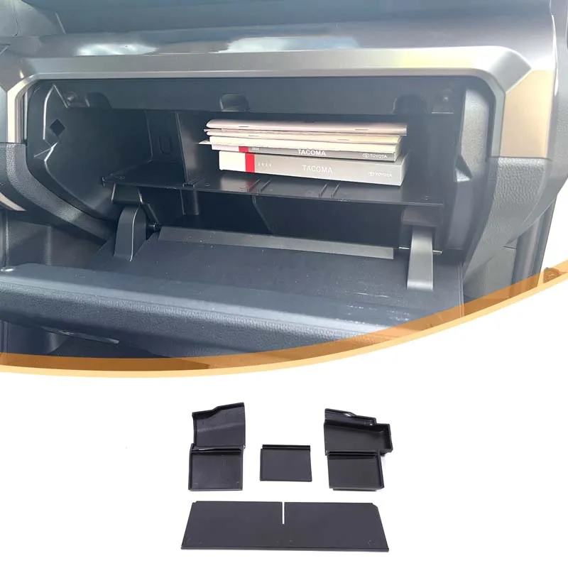 

For Toyota Tacoma 24-25 Car Glove Box Dividers Passenger Glove Storage Box Storage Divider Organizer Car Accessories