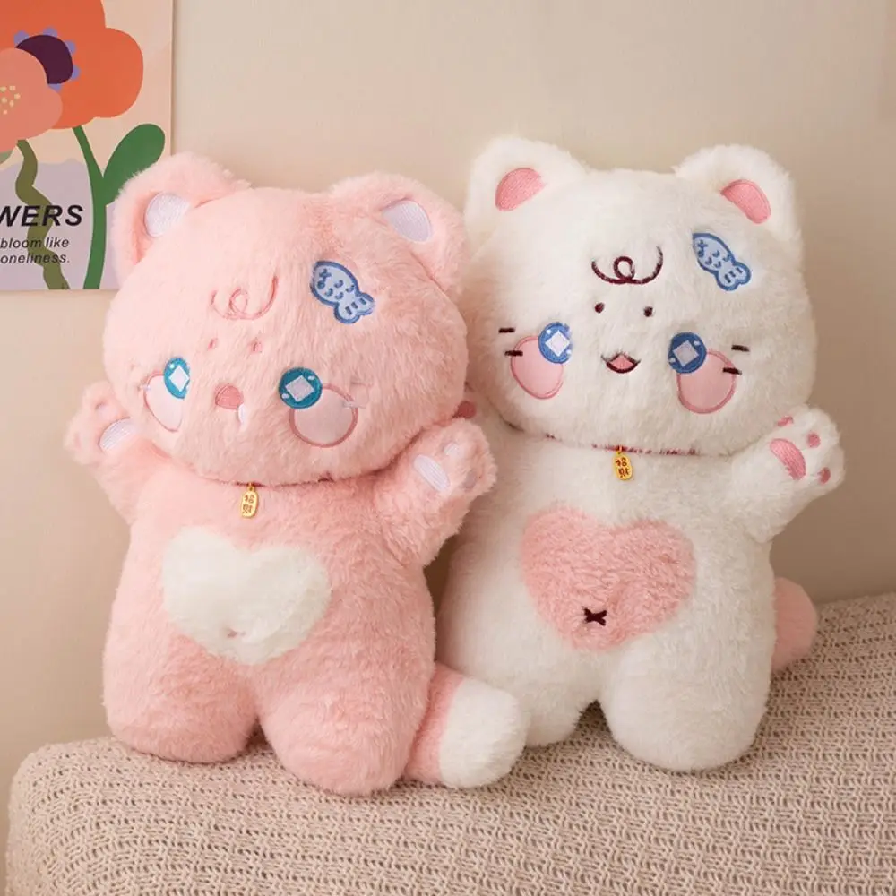

Attract Wealth Cute Cat Plush Toys PP Cotton Waving White Cat Plush Pillow Cartoon 38cm Black Cat Plush Doll Birthday Christmas