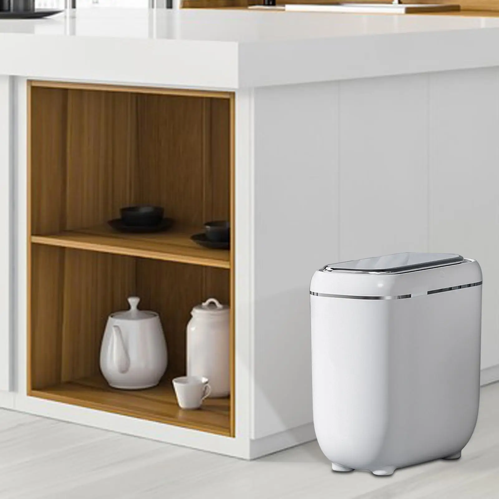 

Narrow Trash Bin Touchless Garbage Can Waste Basket Sealed Lid Bathroom Trash Can Smart Trash Bin for Office Living Room Home