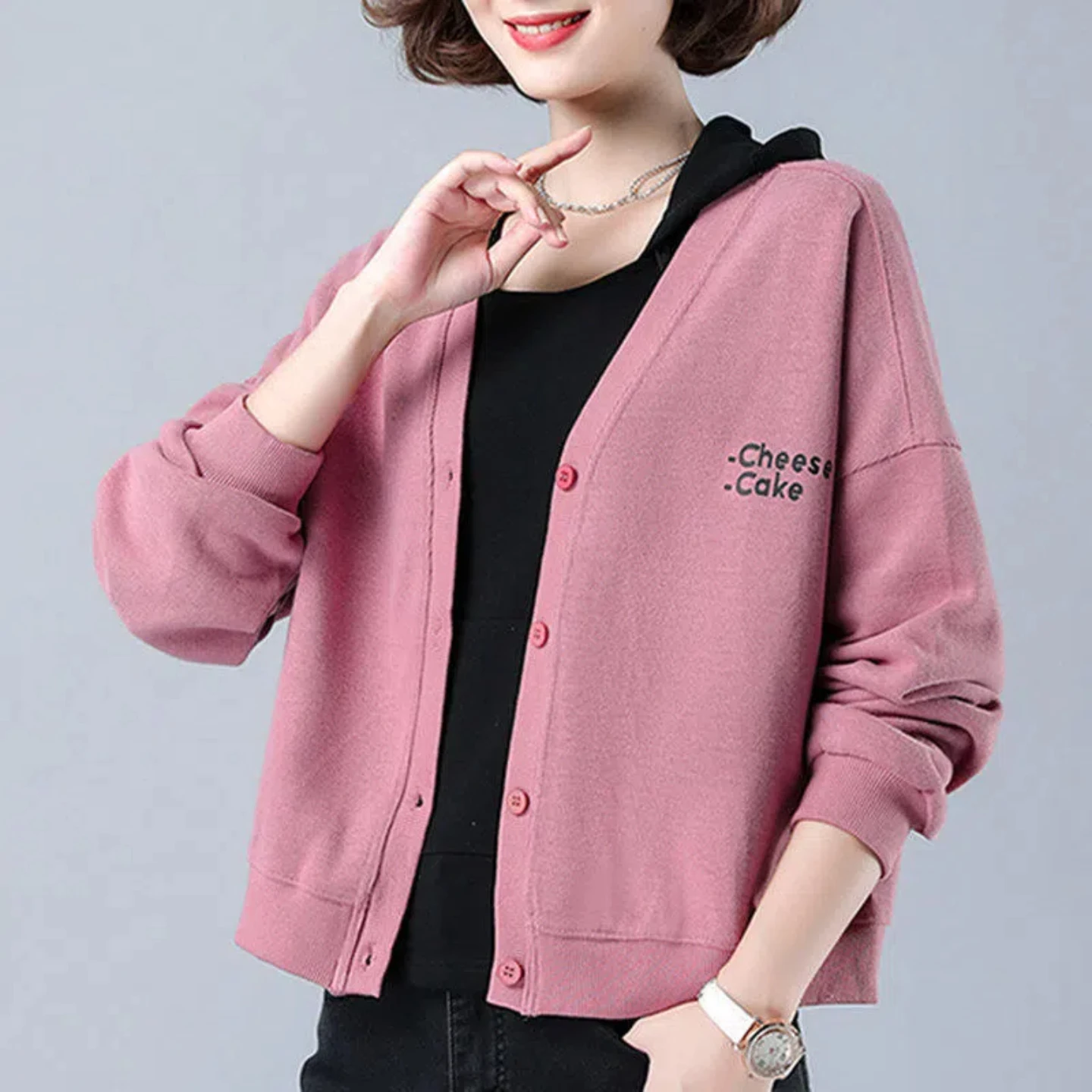 

Spring 2026 Casual Loose Short Sleeve Sweater Cotton Blend Outerwear Fashionable Open Cardigan Stylish Outerwear Sweatshirt