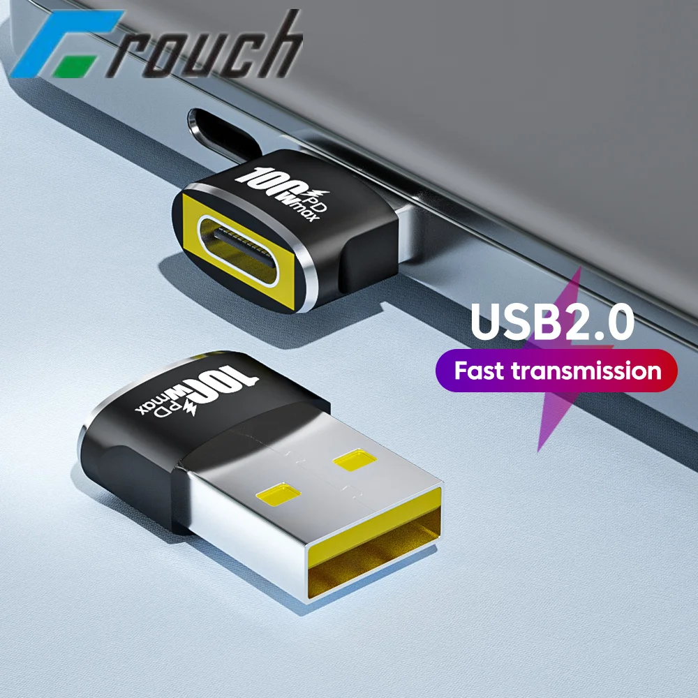 Crouch 100W OTG USB Type C Adapter USB A Male To USB C Female Adapter Fast Charging Data Transfer For Mobile Laptop Headphones