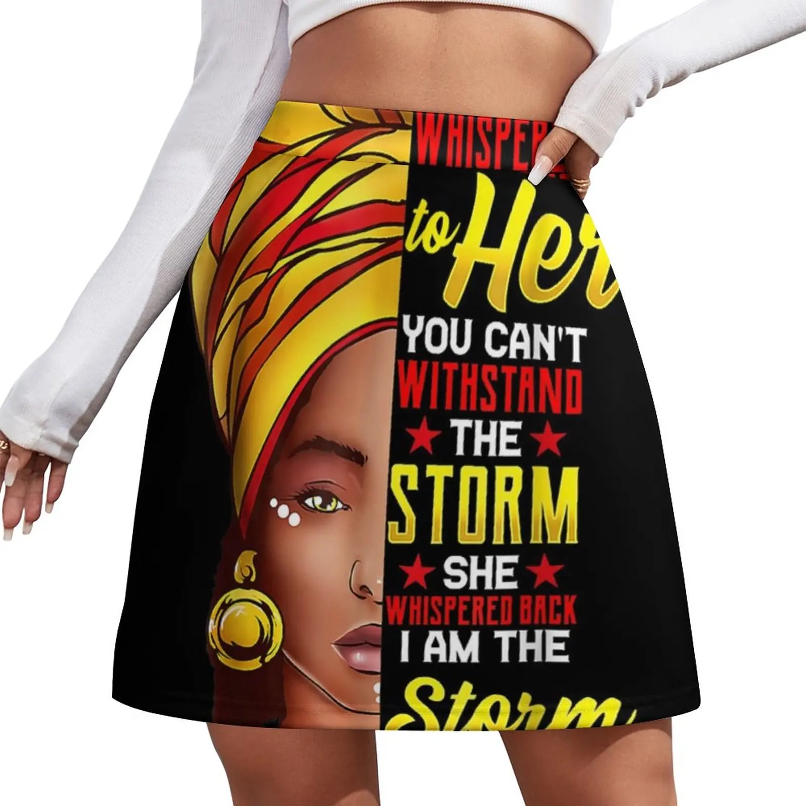 Black History Month African Woman Afro I Am The Storm Mini Skirt skirt sets womans clothing sexy skirt